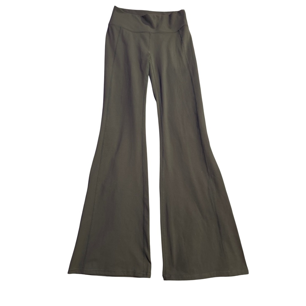 Fabletics PureLuxe High Waist Flare Yoga Pants Dark Green Activewear Size M